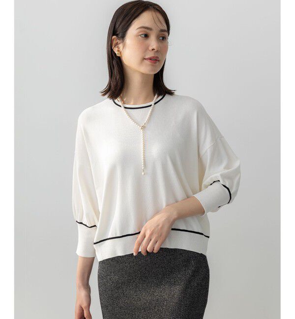 組曲「ドルマンスリーブ7分袖 ニットＴ」|ニット・セーター|アイボリー系