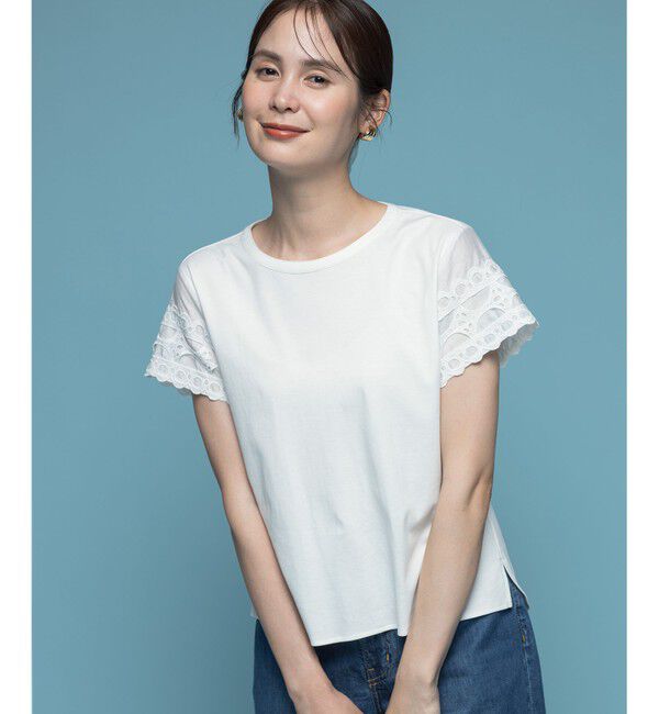 組曲「レーススリーブシルケット カットソー」|Tシャツ・カットソー|
