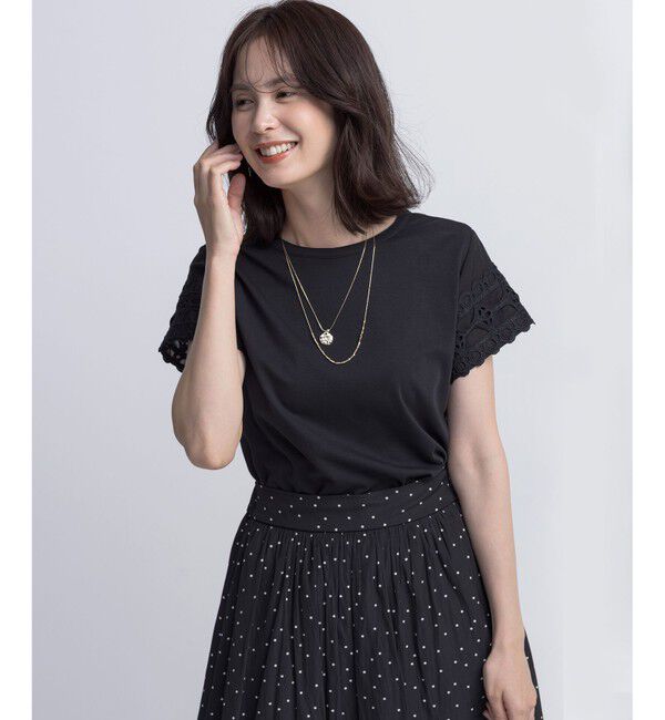 組曲「レーススリーブシルケット カットソー」|Tシャツ・カットソー|