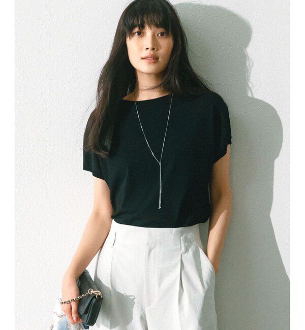 23区「【新色追加/VERY5月号掲載】レーヨンポリエステルストレッチ プルオーバー ニット」|ニット・セーター|ブラック系