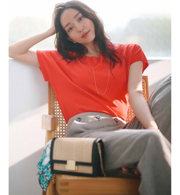 23区「【新色追加/VERY5月号掲載】レーヨンポリエステルストレッチ プルオーバー ニット」|ニット・セーター|オレンジ系