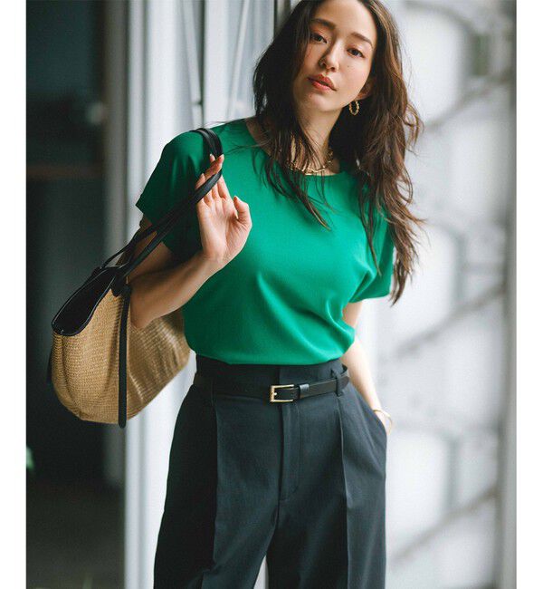 23区「【新色追加/VERY5月号掲載】レーヨンポリエステルストレッチ プルオーバー ニット」|ニット・セーター|グリーン系