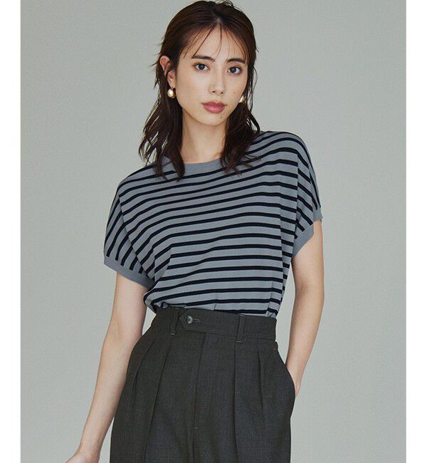 23区「【新色追加/VERY5月号掲載】レーヨンポリエステルストレッチ プルオーバー ニット」|ニット・セーター|ｶｰｷ&times;ﾌﾞﾗ