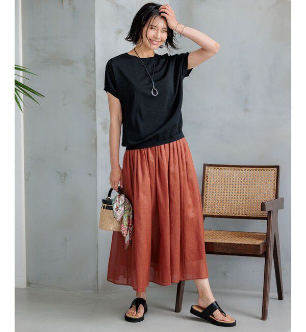 23区「【洗える】レーヨンポリエステルストレッチ プルオーバー ラメニット」|ニット・セーター|