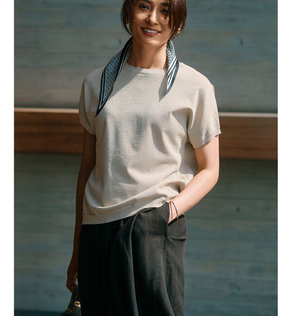 23区「【洗える】レーヨンポリエステルストレッチ プルオーバー ラメニット」|ニット・セーター|