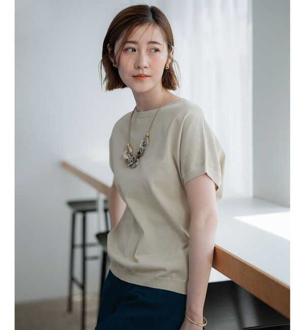 23区「【洗える】レーヨンポリエステルストレッチ プルオーバー ラメニット」|ニット・セーター|