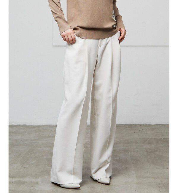 BEIGE,「LAC / 2WAYストレッチワイドタックパンツ」|その他|Ecru
