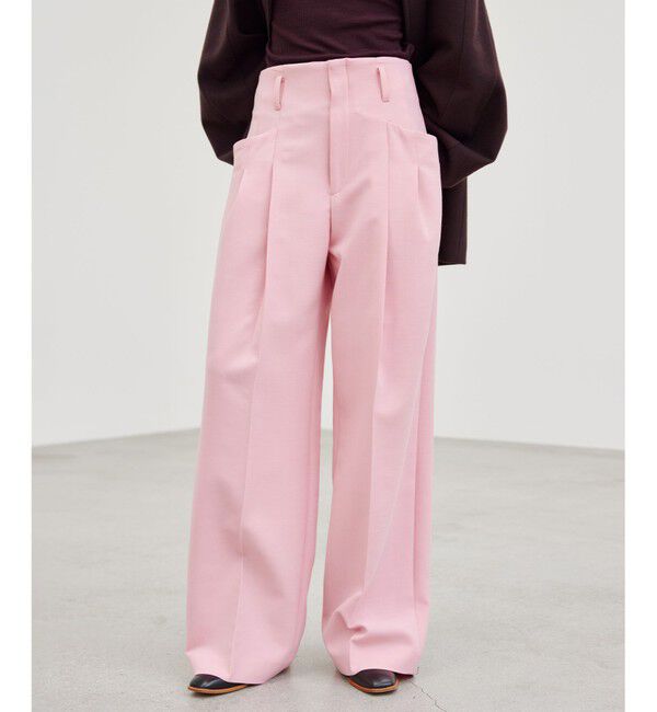 BEIGE,「LAC / 2WAYストレッチワイドタックパンツ」|その他|Pink