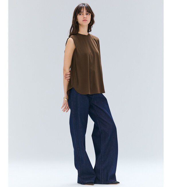 BEIGE,「【BEIGE,ecru/WEB限定・洗える】FINE DRY TOUCH / ねじりデザインコットンノースリーブトップス」|Tシャツ・カットソー|