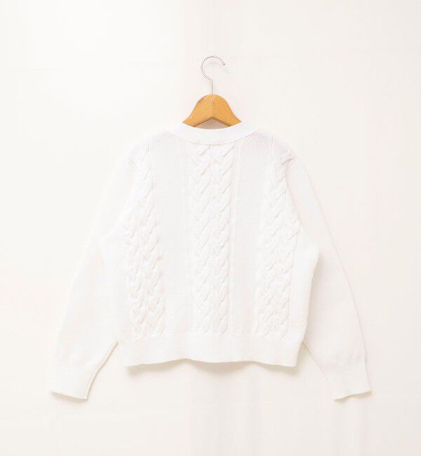 NOLLEY'S「《手洗い可能》ケーブルレースVネックカーディガン」|カーディガン|