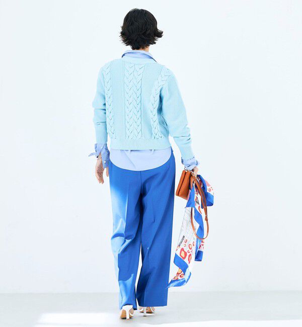 NOLLEY'S「《手洗い可能》ケーブルレースVネックカーディガン」|カーディガン|