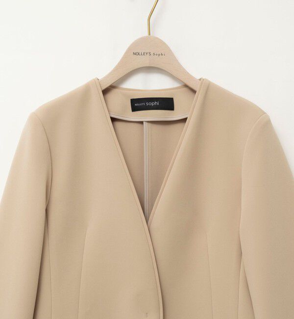 NOLLEY'S sophi「《セットアップ対応》ウォッシャブルWクロス2WAYストレッチジャケット」|ノーカラージャケット|
