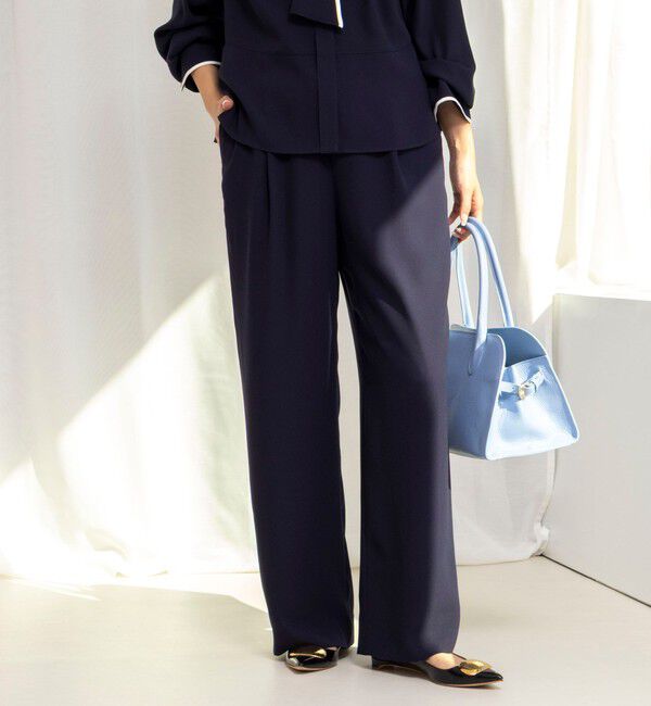 NOLLEY'S「《セットアップ対応》ウォッシャブルストレッチジョーゼットイージーワイドパンツ」|その他|