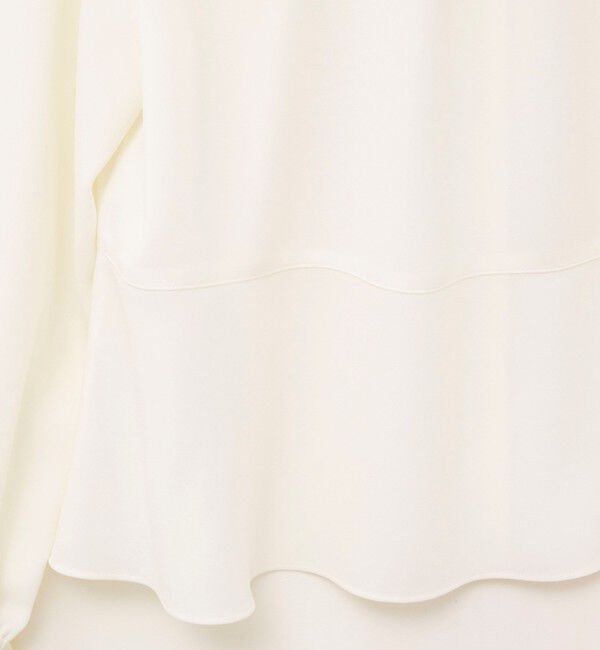 NOLLEY'S「《セットアップ対応》ウォッシャブルストレッチジョーゼットボウタイ風ペプラムブラウス」|シャツ・ブラウス|