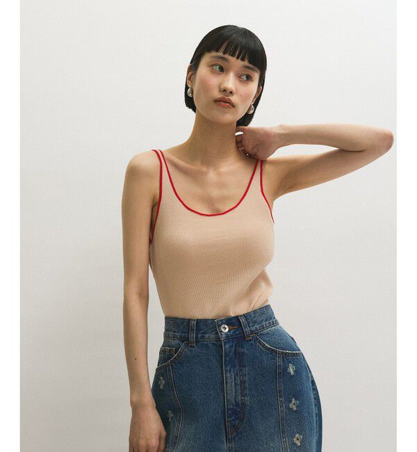 ADAM ET ROPE'「カラーブレードニットタンクトップ」|タンクトップ|ベージュ系(28)