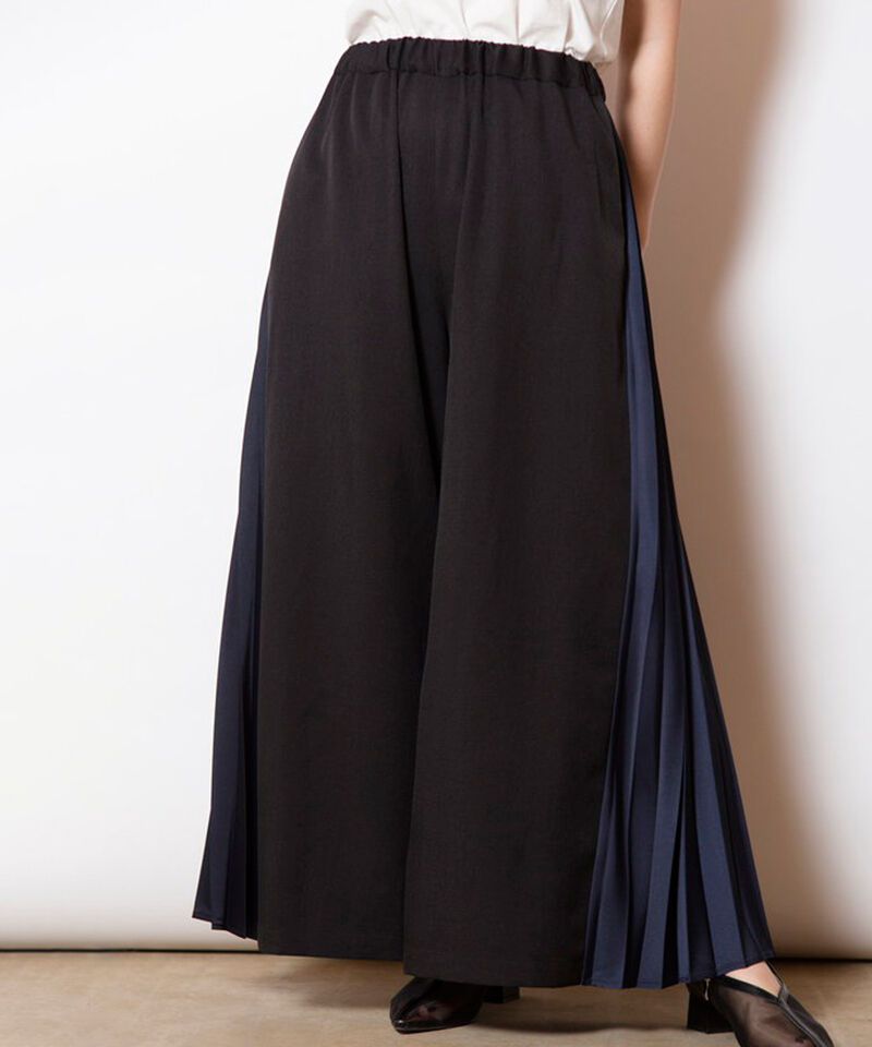  「プリーツ切替パンツ」|その他|BLACK