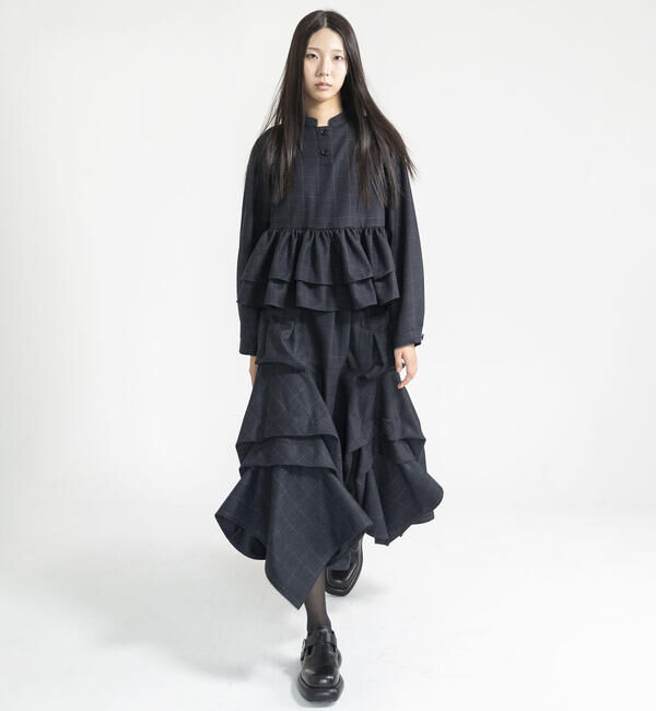  「eunoia | チェックボタン ブラウス WOMEN」|シャツ・ブラウス|