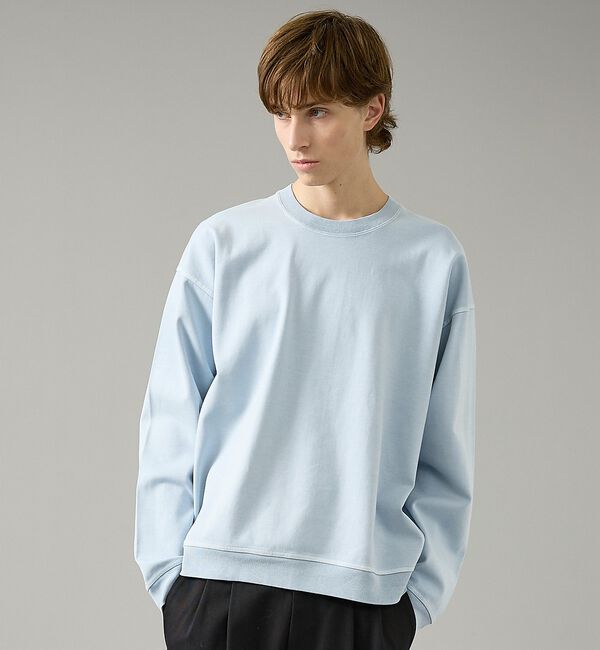 ABAHOUSE「【スウェットライク】フェード ポンチ クルーネック プルオーバー」|Tシャツ・カットソー|サックスブルー