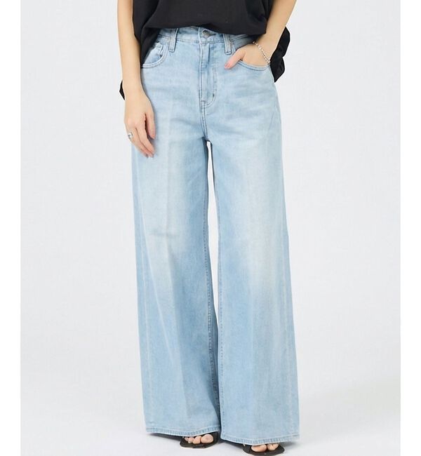 qualite「【Healthy DENIM】Wild Ginger  ワイドデニム」|デニム|ライトブルー
