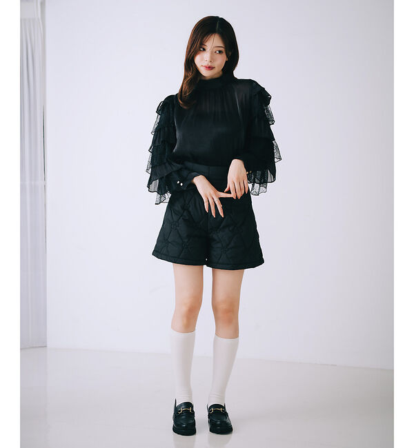 SELFIST「オリジナルロゴフラワー刺繍中綿ショートパンツ」|その他|