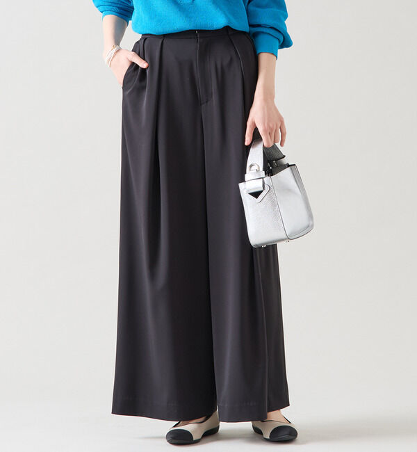 TIARA「タックワイドパンツ（セットアップ可）」|その他|ブラック