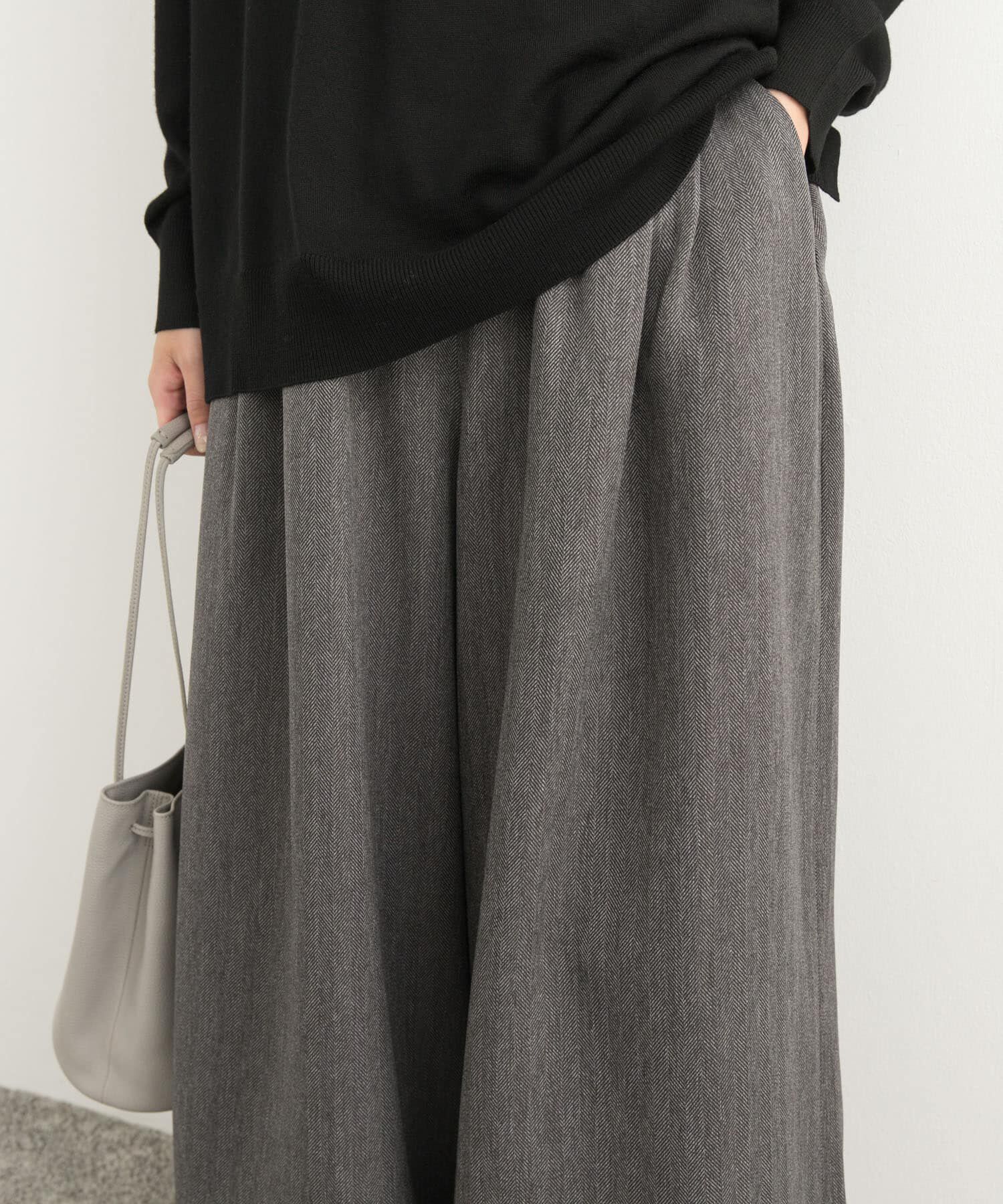 URBAN RESEARCH DOORS「メランジヘリンボーンギャザーワイドパンツ」|その他|