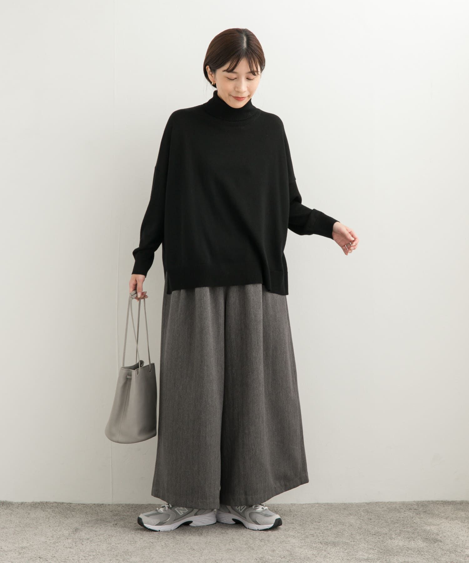 URBAN RESEARCH DOORS「メランジヘリンボーンギャザーワイドパンツ」|その他|