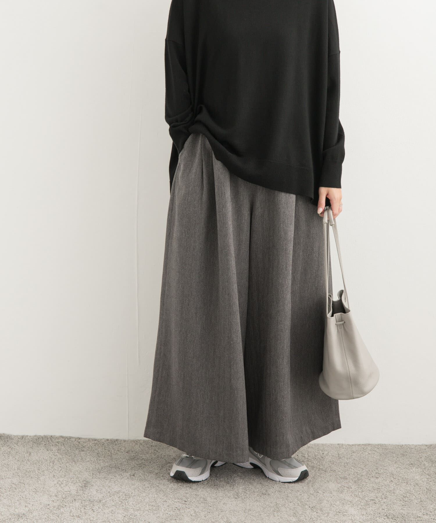 URBAN RESEARCH DOORS「メランジヘリンボーンギャザーワイドパンツ」|その他|