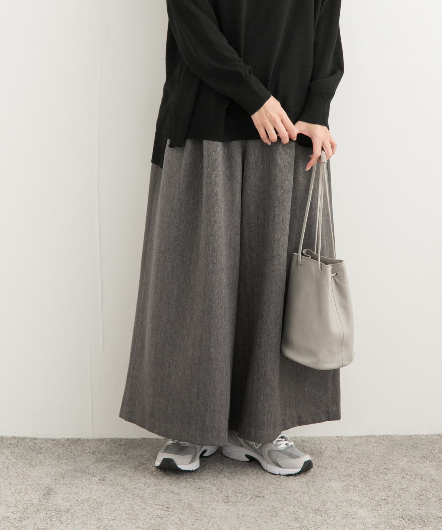 URBAN RESEARCH DOORS「メランジヘリンボーンギャザーワイドパンツ」|その他|