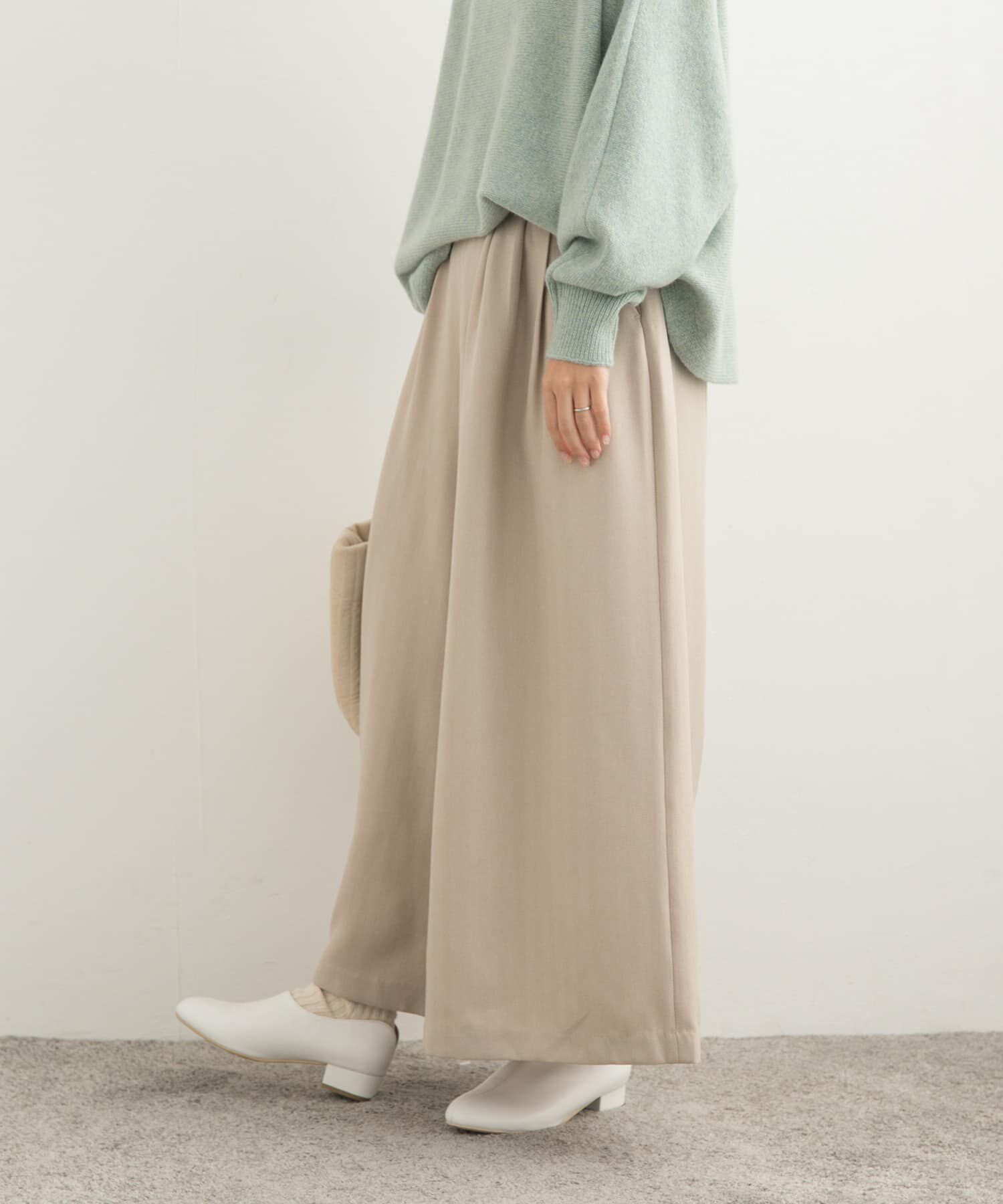 URBAN RESEARCH DOORS「メランジヘリンボーンギャザーワイドパンツ」|その他|