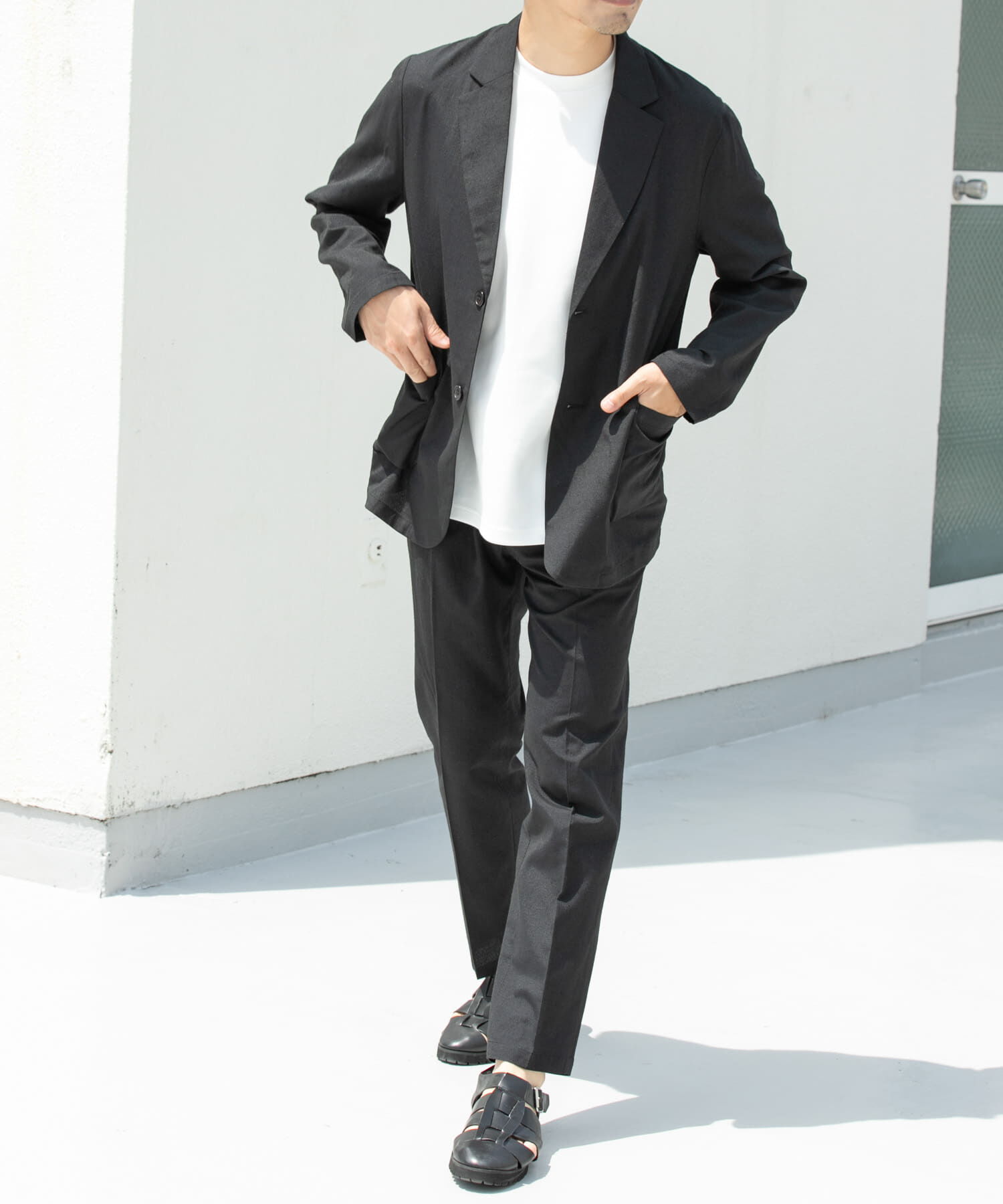 URBAN RESEARCH ROSSO「『防シワ』『XLサイズあり』ハイパフォーマンスリネンセットアップ」|その他|ブラック