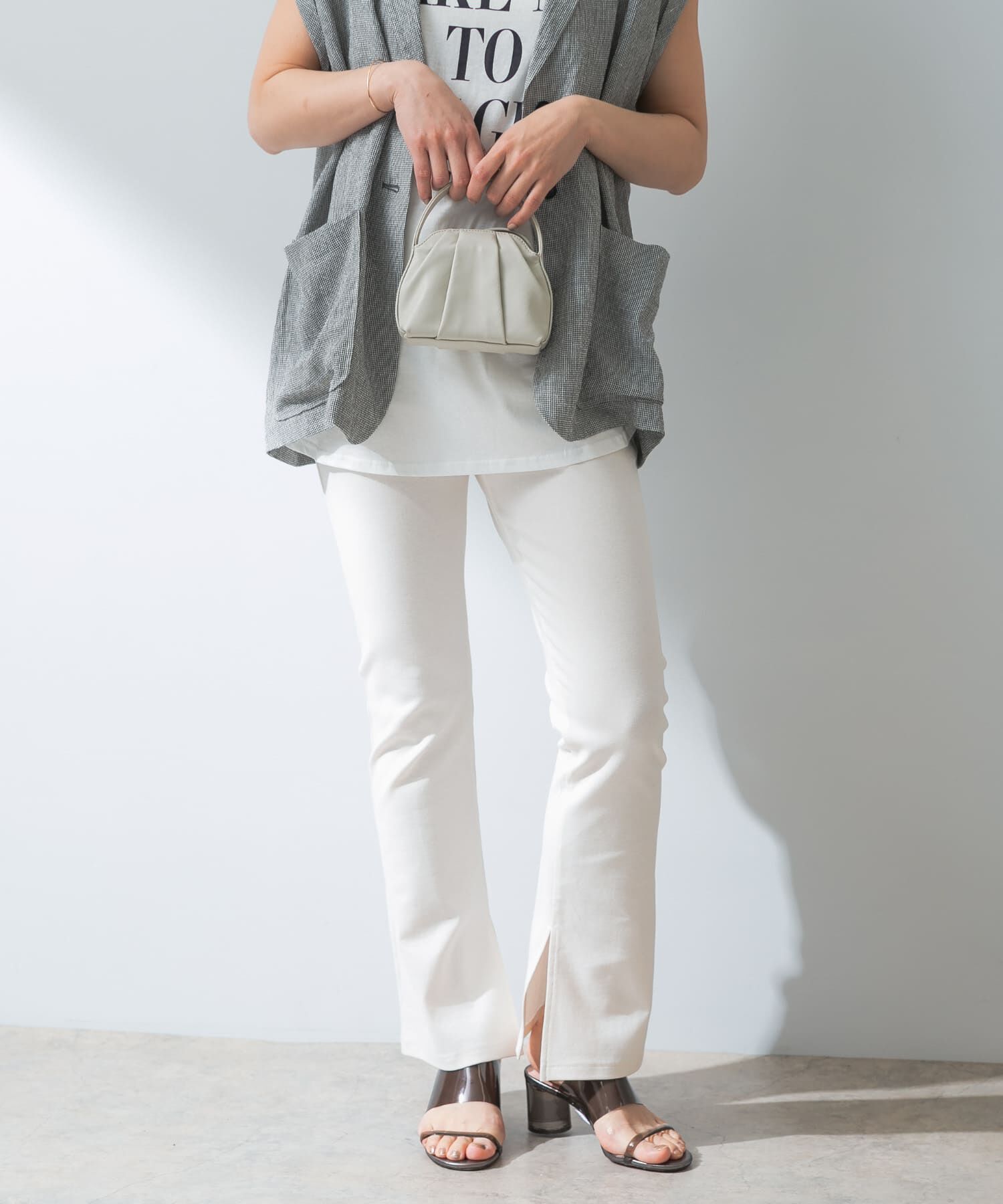 URBAN RESEARCH ROSSO「『UR TECH ひやサラクール』F by ROSSO　スリットフレアパンツ」|その他|