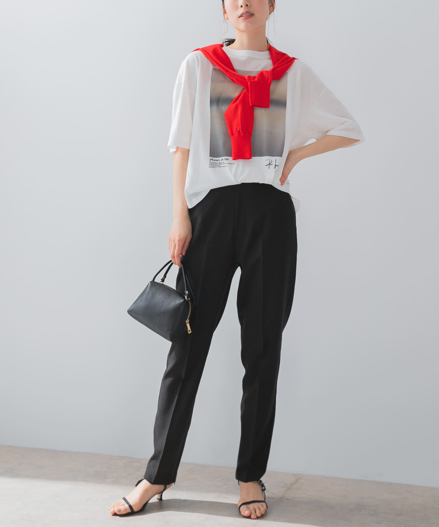 URBAN RESEARCH ROSSO「『UR TECH DRYLUXE』F by ROSSO　センタープレスストレートパンツ」|その他|ブラック