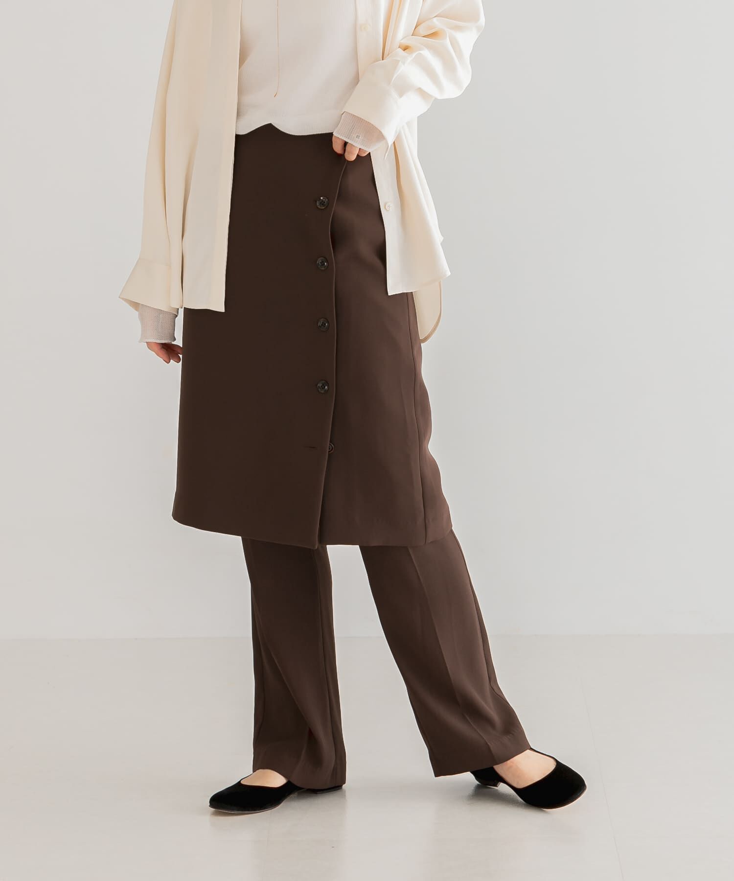 URBAN RESEARCH「バックサテンスリムイージーパンツ」|その他|ダークブラウン