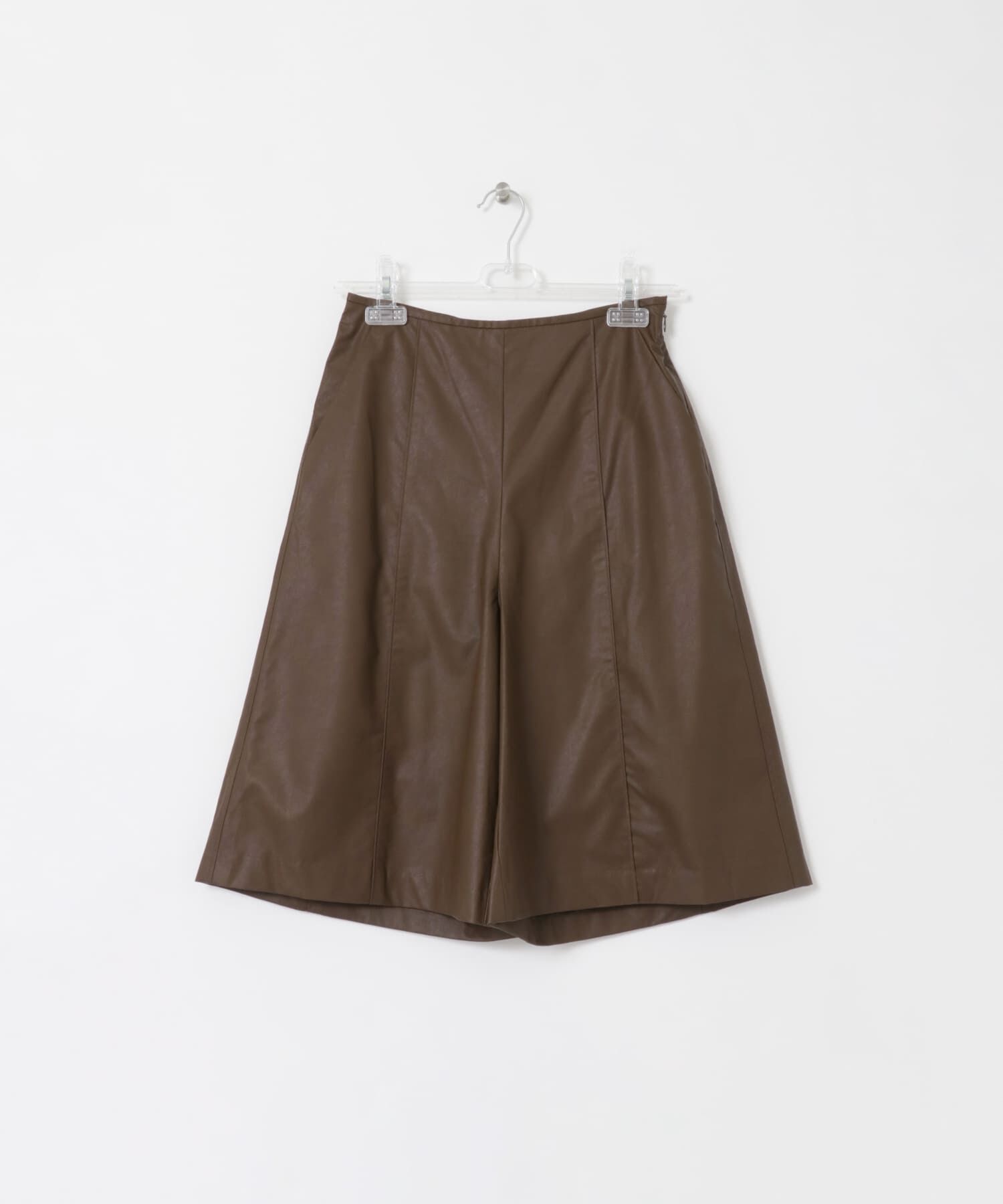 LAATO「eco leather short pants」|その他|ブラウン