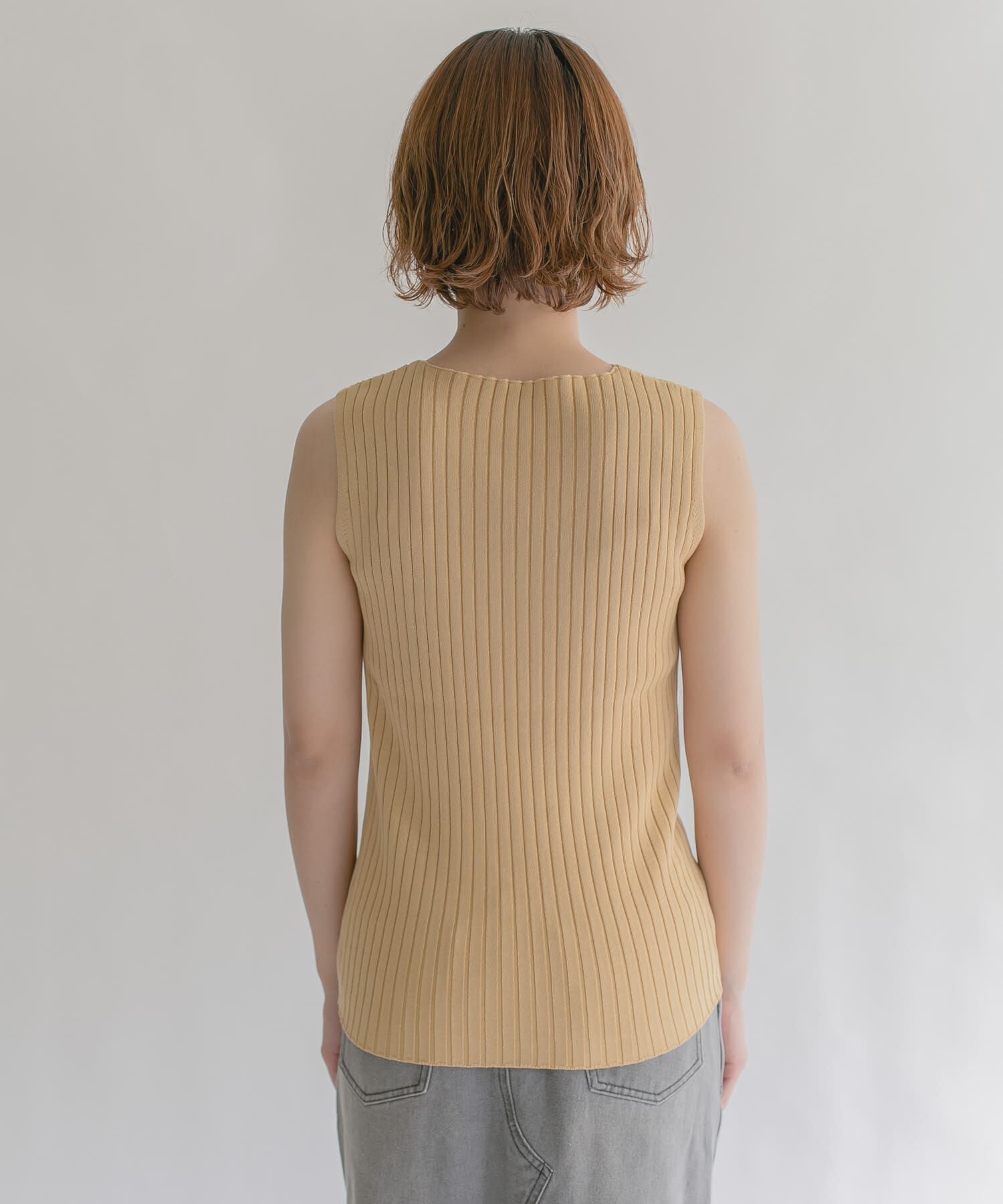  「ボートネックRIBニットタンクトップ」|タンクトップ|