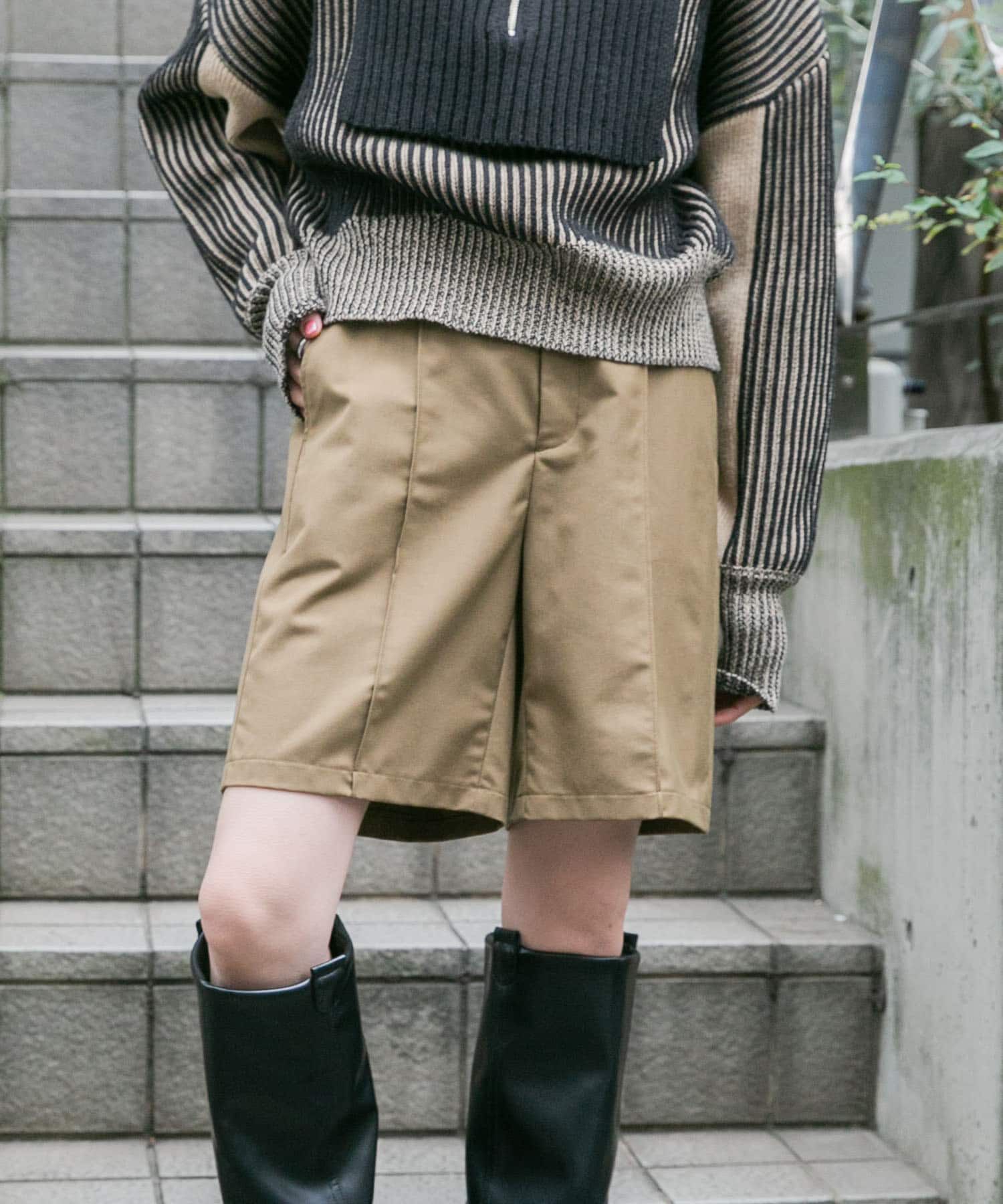  「ピンタックショートパンツ」|その他|カーキ