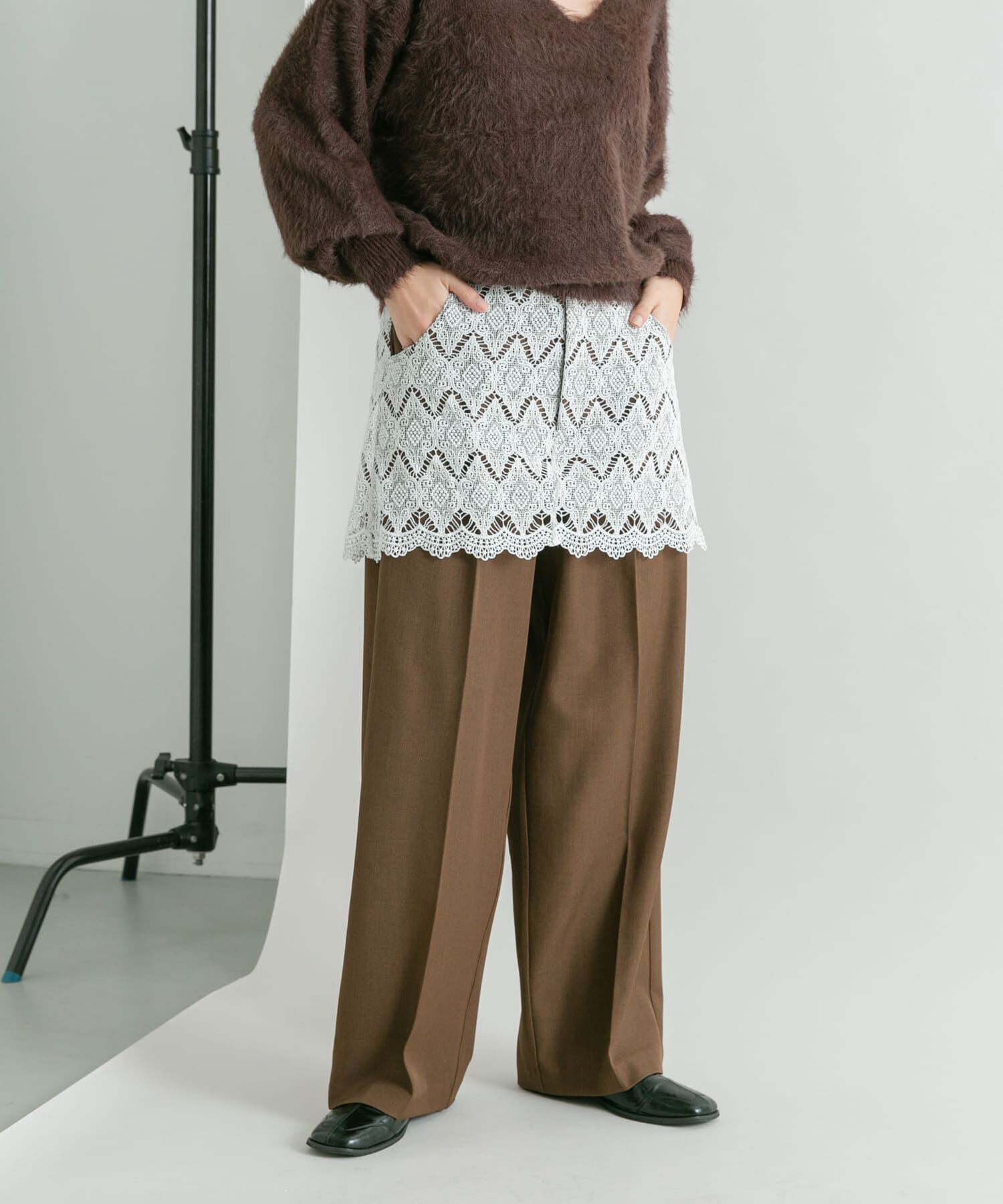  「レースレイヤードパンツ」|その他|