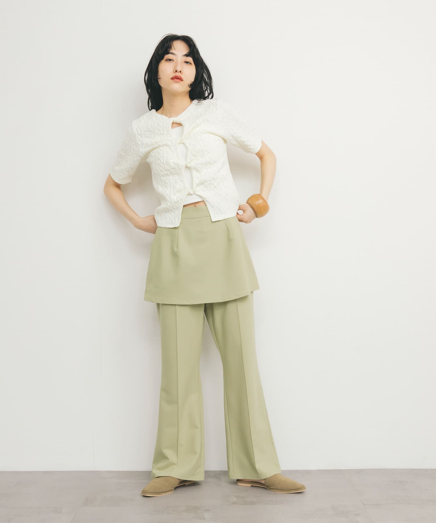  「『2サイズ展開』スカートレイヤードフレアパンツ」|その他|