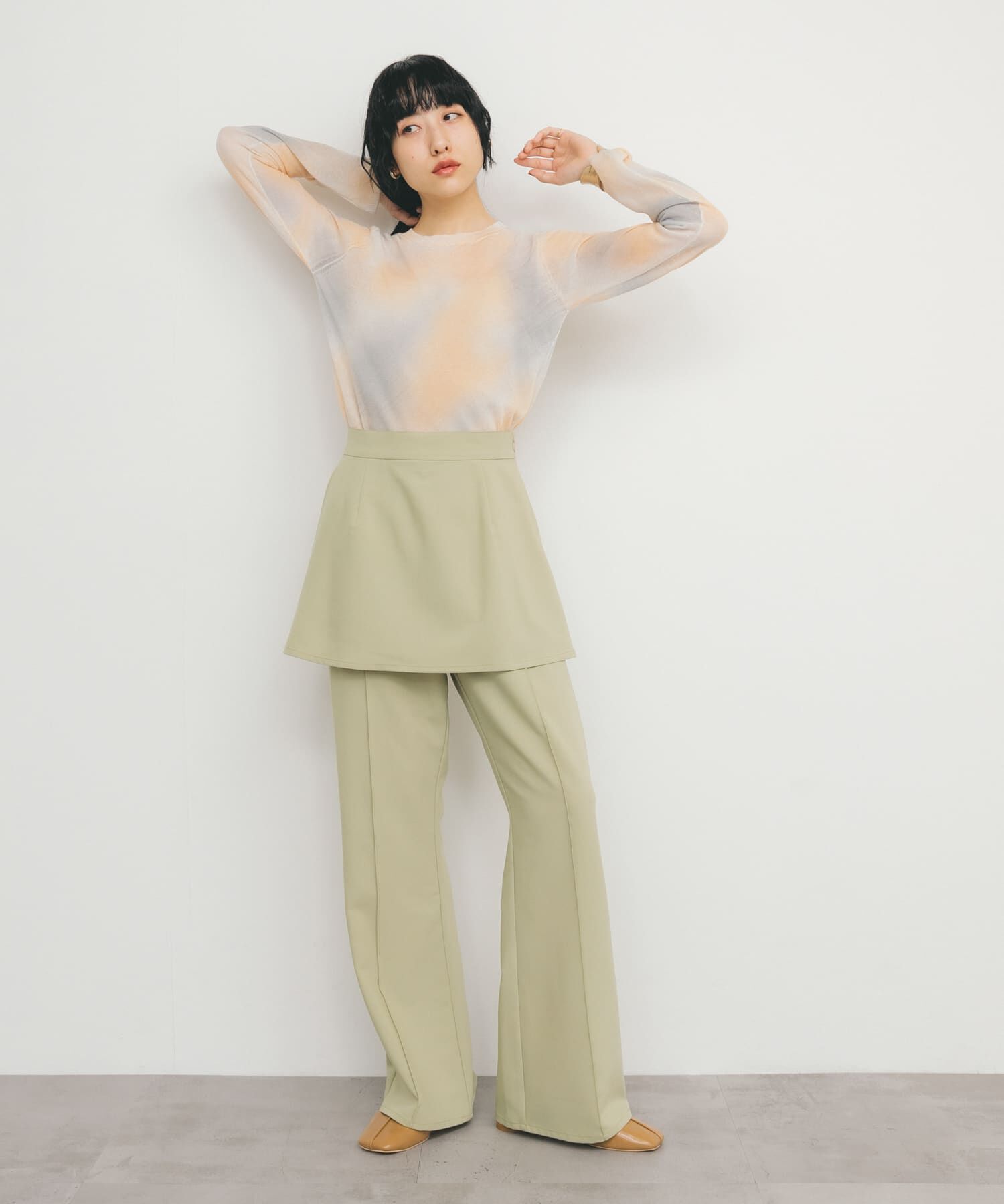  「『2サイズ展開』スカートレイヤードフレアパンツ」|その他|