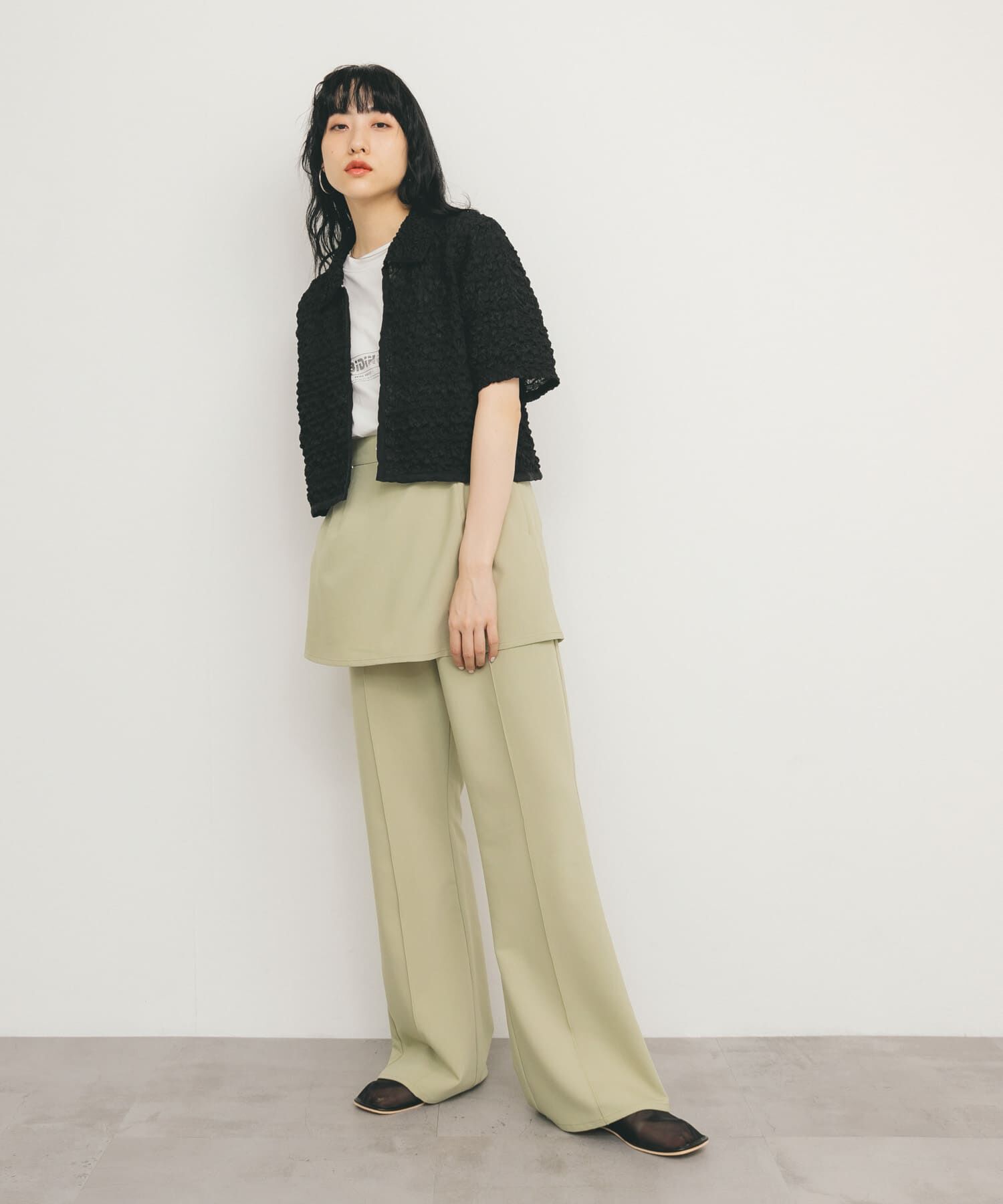  「『2サイズ展開』スカートレイヤードフレアパンツ」|その他|