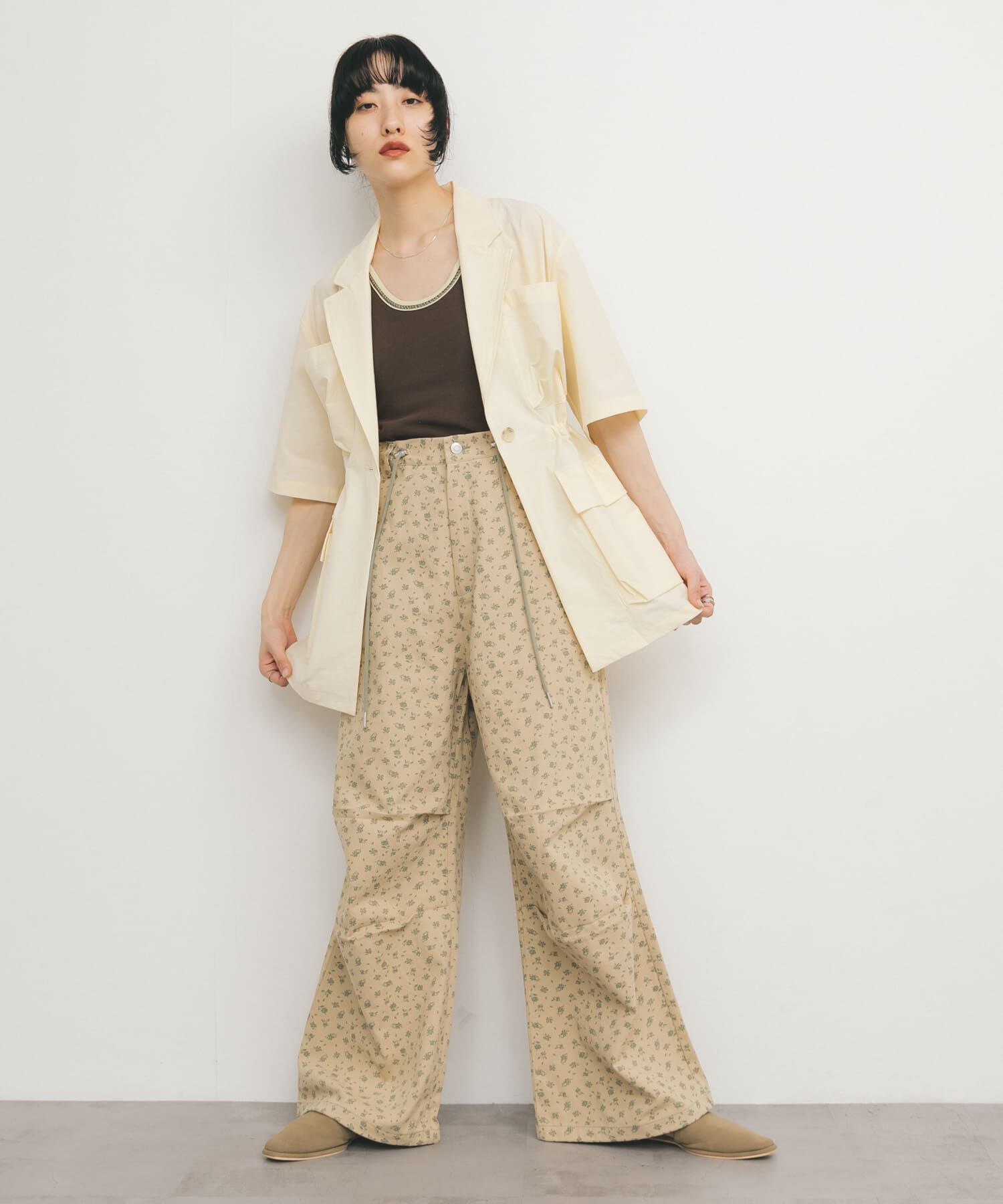  「フラワープリントドロストパンツ」|その他|