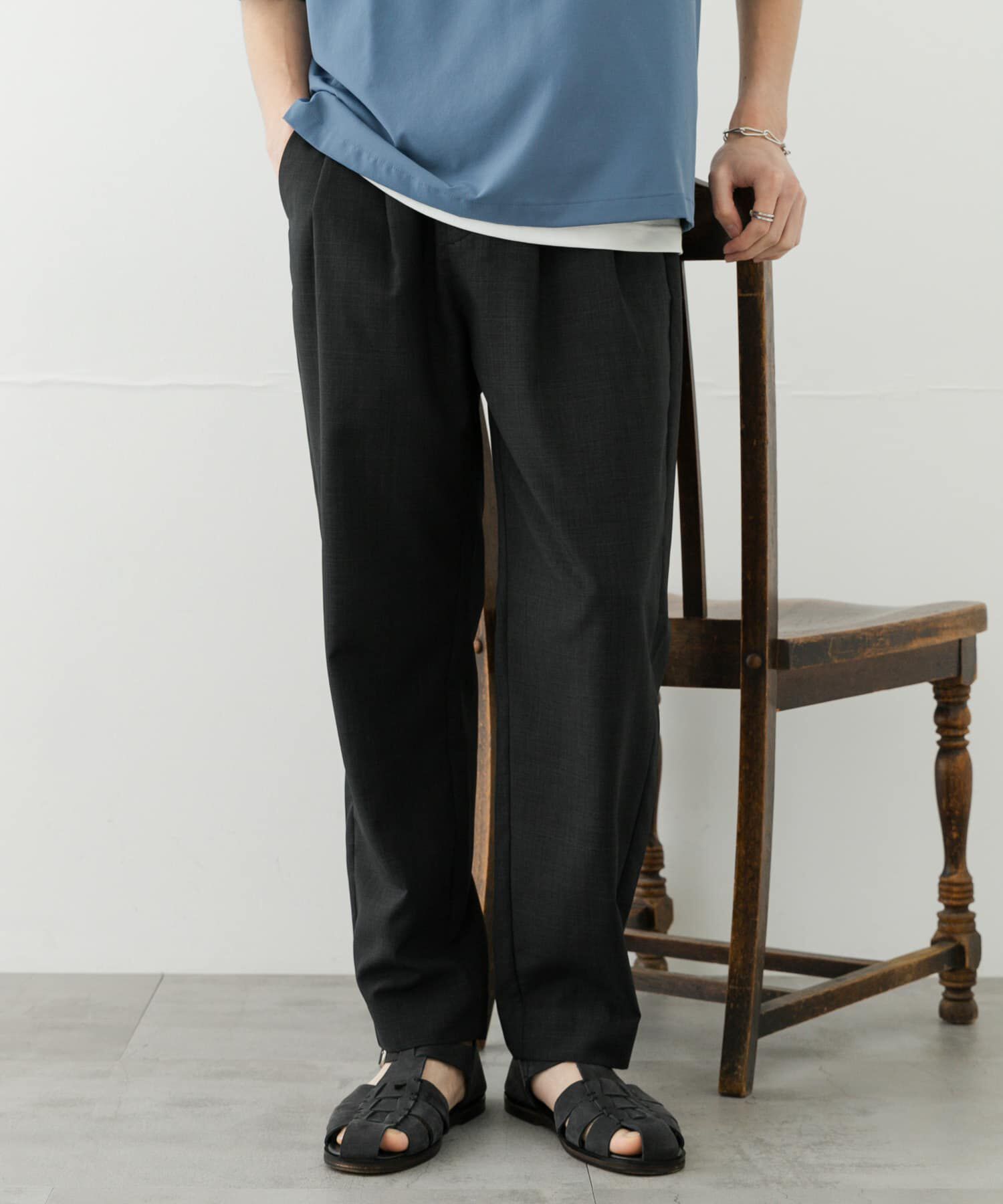 SENSE OF PLACE by URBAN RESEARCH「『セットアップ対応』『速乾』クイックドライタックテーパードパンツII」|その他|ブラック