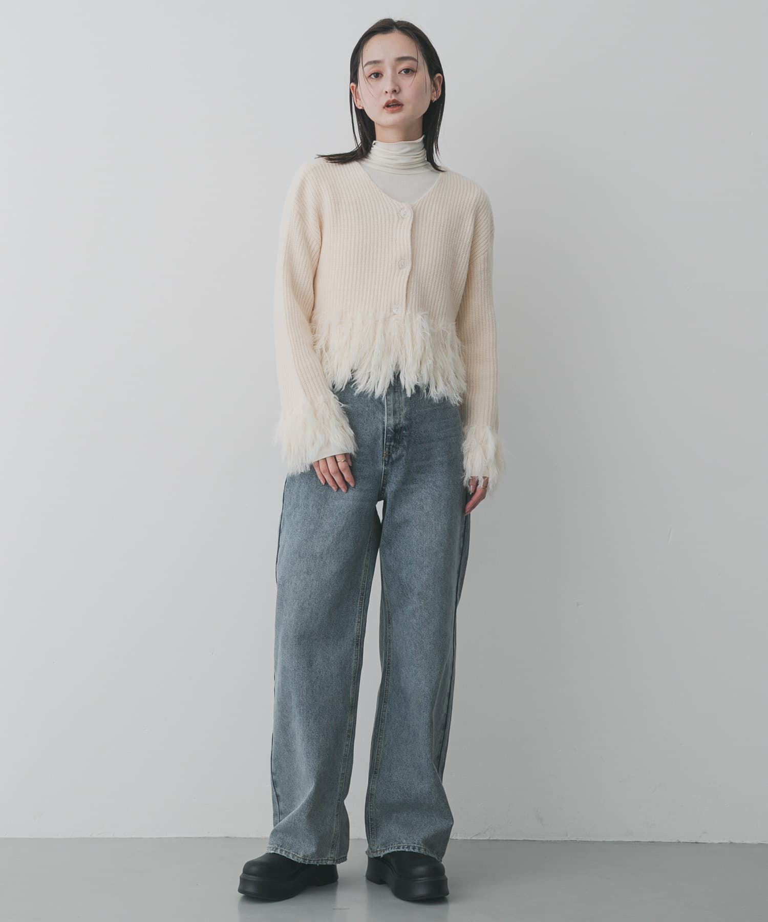 SENSE OF PLACE by URBAN RESEARCH「フェザーフリンジセーター」|ニット・セーター|