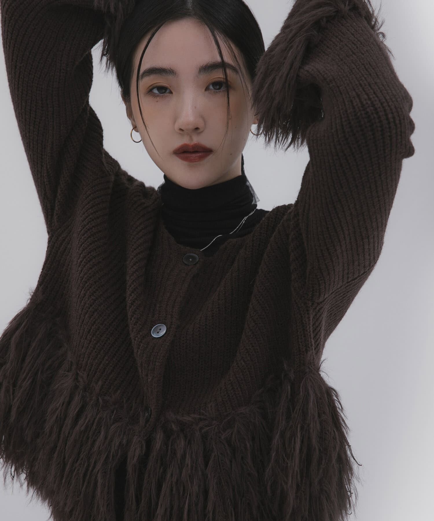 SENSE OF PLACE by URBAN RESEARCH「フェザーフリンジセーター」|ニット・セーター|ブラウン