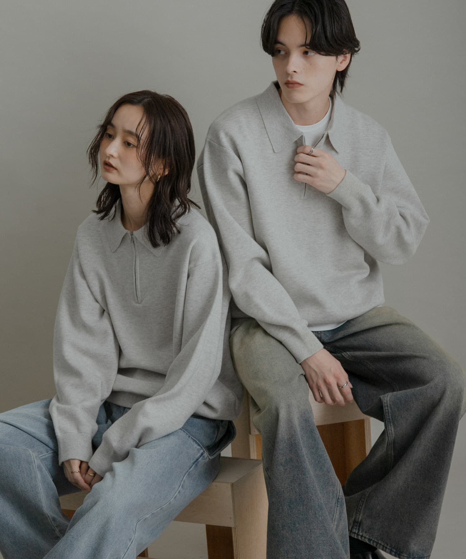 SENSE OF PLACE by URBAN RESEARCH「『ユニセックス』スウェットライクハーフジップニット」|ニット・セーター|