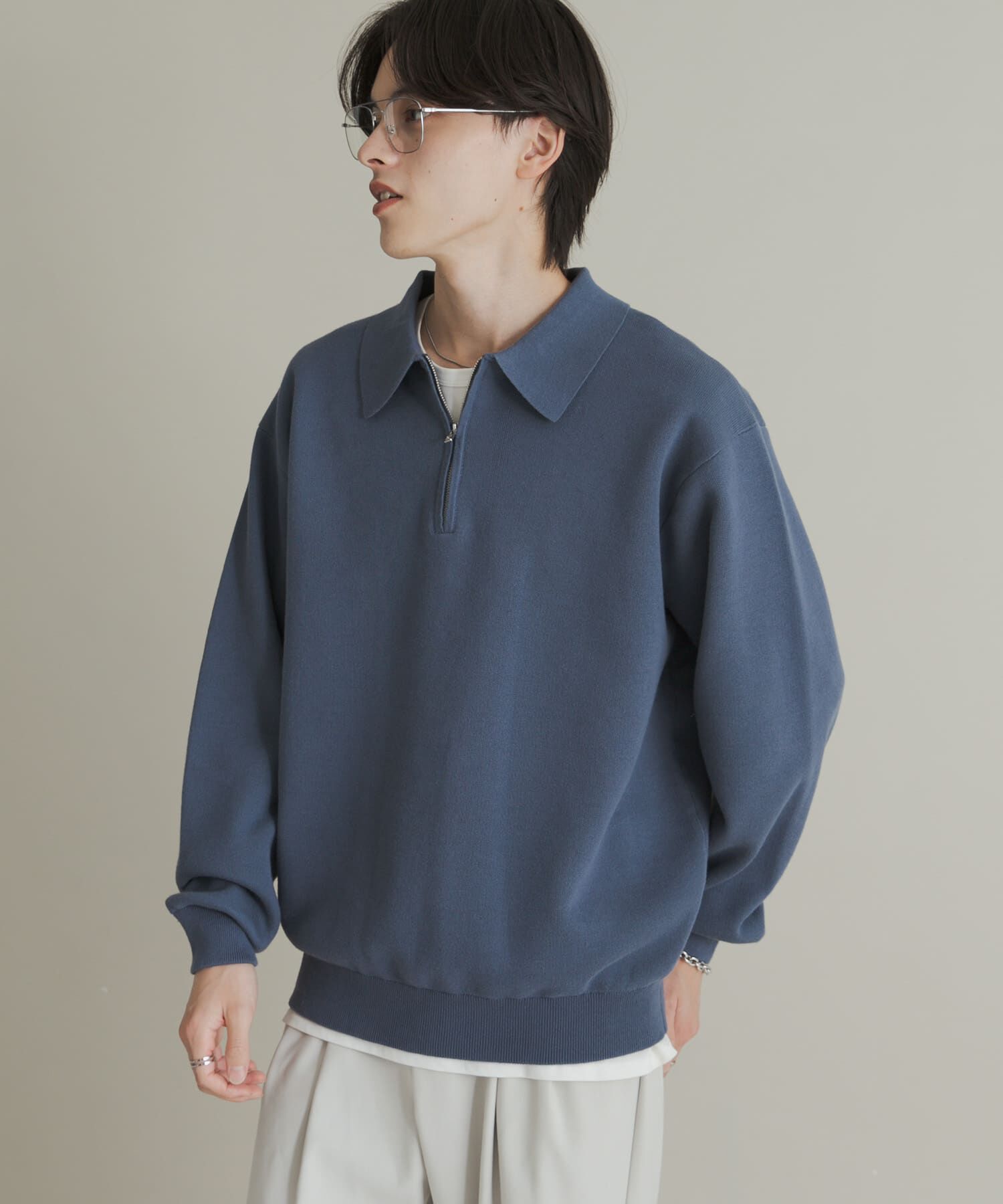 SENSE OF PLACE by URBAN RESEARCH「『ユニセックス』スウェットライクハーフジップニット」|ニット・セーター|