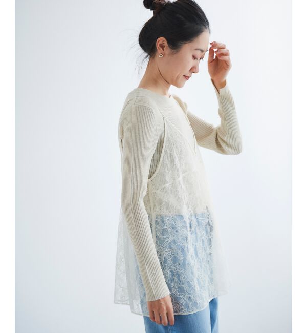 le.coeur blanc「ラッセルレースキャミブラウス」|キャミソール|
