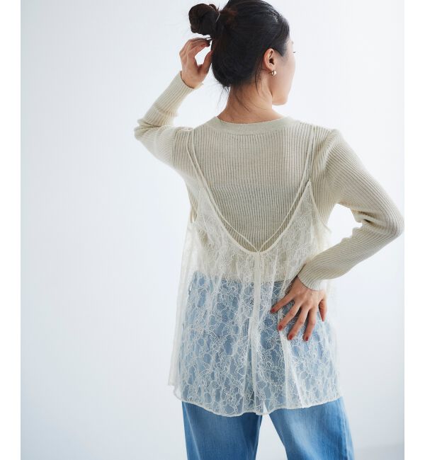 le.coeur blanc「ラッセルレースキャミブラウス」|キャミソール|