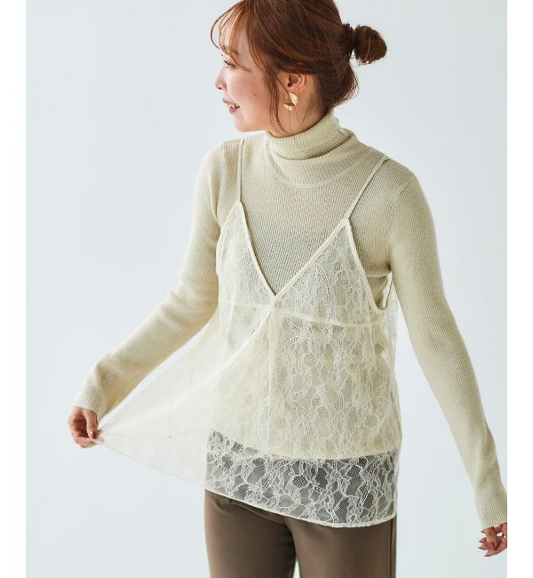 le.coeur blanc「ラッセルレースキャミブラウス」|キャミソール|